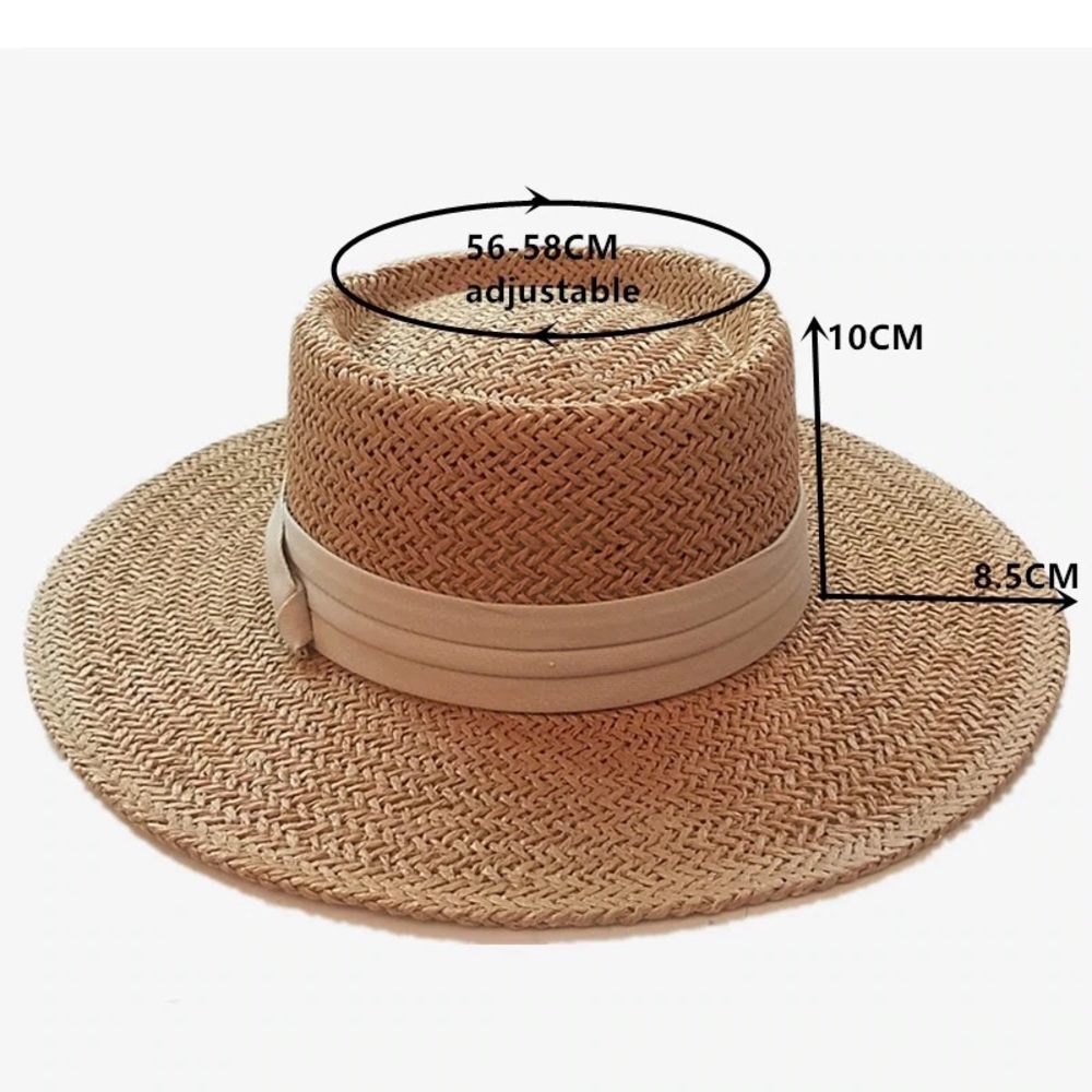 Woven Raffia Bohemian Ribbon Hat - Picture 10 of 10